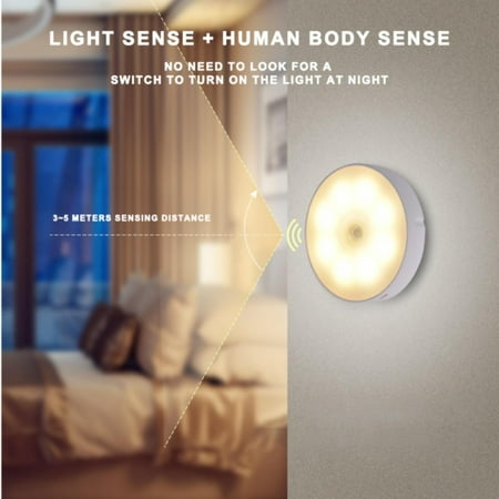 

YuanRX 3pc Motion Sensor Light Battery Powered LED Night Light Step Lights Stair Closet Light Under Cabinet Lighting Stick On Anywhere Lamp For Home Kitchen Hallway Cabinet Closet. (Clearance)