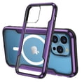 thumbnail image 2 of Slim Transparent Case for iPhone 15 Magnetic Cover Compatible with MagSafe, Military Grade Protection Shockproof Anti-Scratch Crystal Clear Phone Case for iPhone 15, Purple, 2 of 9