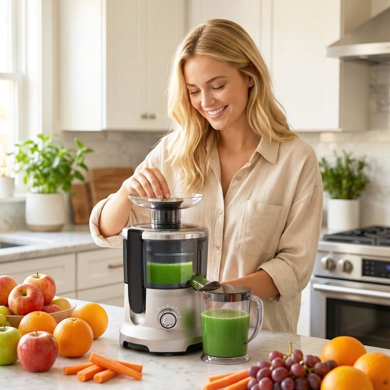 Gianna Centrifugal Juicer Machines, 500W Juice Extractor with 2" Feed Chute and Pallet for Vegetable and Fruit, Electric Juicer with 3 Speed Quick Juicing, Easy to Clean, BPA-Free