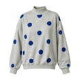 thumbnail image 4 of GILIGEGE Womens Polka Dot Sweatshirts Mock Neck Long Sleeve Pullover Tops,Oversized Sweatshirt,Drop Shoulder,Y2K,Fall Fashion Outfits 2026,Soft,Turtleneck,Loose Fit Travel Casual Lounge Outfit Grey M, 4 of 4