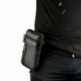 thumbnail image 4 of Men Leather Cell Phone Loop Belt Bag Waist Holster Pack Shoulder Pouch Crossbody, 4 of 6