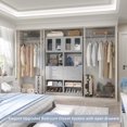 thumbnail image 2 of iSunirm 5FT Walk-in Closet System with Drawers & Doors, 60'' Wooden Wardrobe Closet with Hanging Rod, Heavy Duty Closet Organizer Garment Rack for Bedroom/Closet, 60"L x 80"H x 15"W, Gray, 2 of 7