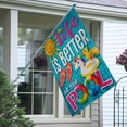 thumbnail image 4 of Summer Life is Better at the Pool Decorative House Flag, Sun Sunshine Swimming Ring Flip Flop Garden Yard Outside Decoration, Seasonal Outdoor Large Burlap Decor Double Sided 28 x 40, 4 of 6