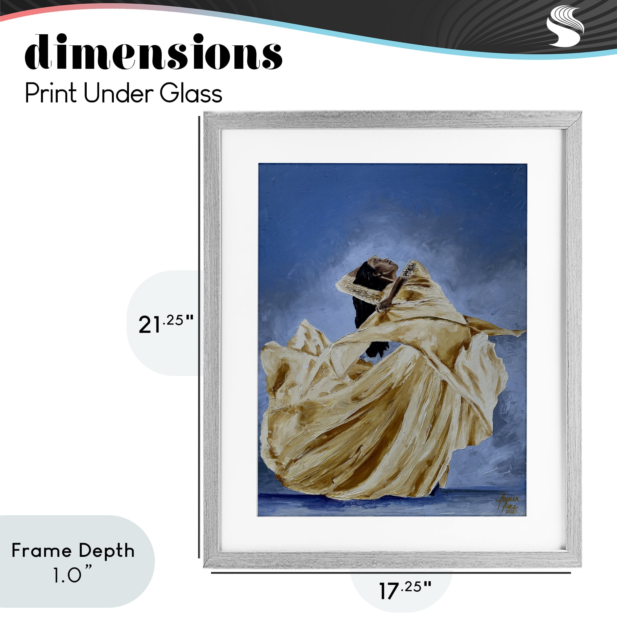 Stupell Industries Expressive Elegant Dancer Gray Framed Print Under Glass, design by Lauren Luna