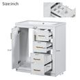 thumbnail image 5 of Modern Bathroom Cabinet, Vanity Bathroom With Top Sink, 3 Drawers, Soft Closing Door 30'' Bathroom Vanity, Single Sink Bathroom Vanity Cabinet, 5 of 9