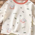 thumbnail image 5 of TOWED22 Winter Outfit for Infant Toddler Long Sleeve Print Round Neck T-Shirt Fleece Pants 2Pcs Warm Clothes Set(Light Gray,18-24 M), 5 of 6