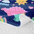 thumbnail image 5 of Erosebridal Colorful Dinosaur Twin Quilt Set,Cartoon Dino Cute Rainbow Twin Coverlet Set For Boys Girls,2 Pieces, 5 of 7