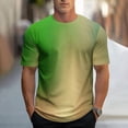 thumbnail image 7 of Afuyipoi Men's Gradient Sport Shirt,Relaxed Fit Soft Poly-Cotton Ombre Color Effect Gym Tees Green 2XL, 7 of 7