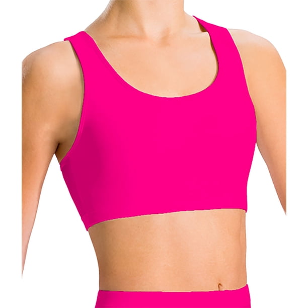 Motionwear Cheer Kids Girl's Racerback Crop Length Top Intermed PINK
