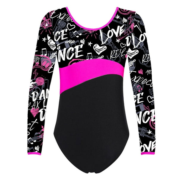 Dpois Kids Girls Cutout Sports Gymnastic Leotard One-piece Bodysuit 