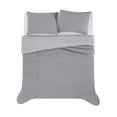 thumbnail image 5 of Truly Soft Textured Waffle Grey Polyester 3-Piece Full/Queen Comforter Set, solid themed, for Men and Women, OEKO-TEX Certified Confidence, 5 of 10