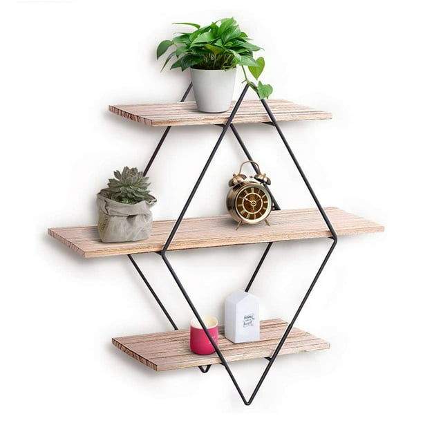 3 Tier Floating Shelves Wooden Wall Mounted Shelf Metal Hanging Shelf Diamond Wood Bookshelf Home Farmhouse Decor 23 6 23 6 7 5 Walmart Com Walmart Com 3 Tier Floating Shelves Wooden Wall Mounted Shelf Metal Hanging Shelf Diamond Wood Bookshelf Home Farmhouse Decor 23 6 23 6 7 5 Walmart Com Walmart Com
