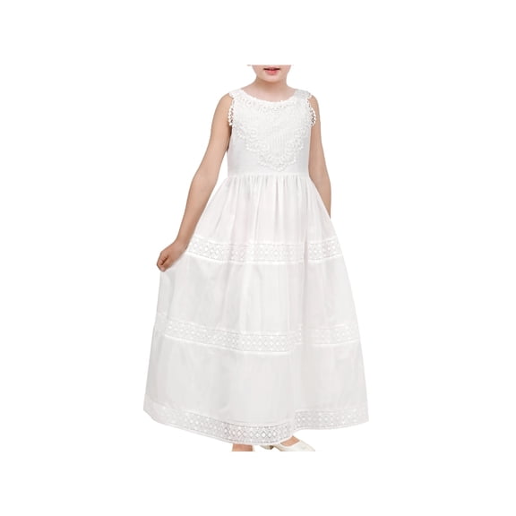 Sunny Fashion Flower Girls Dress White Lace Wedding Bridesmaid Communion Pageant 14 Years