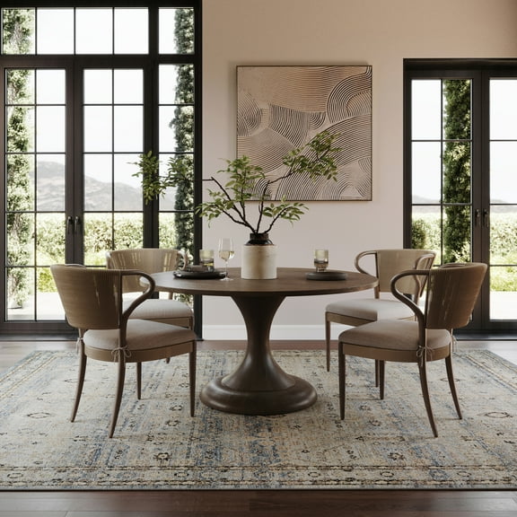 nuLOOM Thalindra Traditional Bordered Washable Area Rug, 2' 7" x 8', Runner, Thalindra Blue