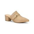 thumbnail image 1 of BLISSFUL STEP Chaussures pour Femmes à Bride à Boucle Bout Pointu Talon Épais Empeigne en PU Mules Kaki 10, 1 of 8