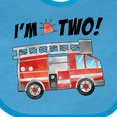 thumbnail image 4 of Inktastic I'm 2 Fire Truck 2nd Birthday Boys or Girls Baby Bib, 4 of 4
