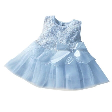 

EHTMSAK Infant Baby Toddler Girl Short Sleeve Bow and Set Clothing Set Summer Outfits Blue 3M-18M 1