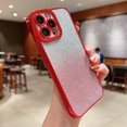 thumbnail image 1 of Feishell for iPhone 13 Pro, Bling Plating Camera Lens Protector Cover Sparkly Slim Back Glitter Bumper Silicone Shockproof Protective Case for Girls Women For iPhone 13 Pro, Red, 1 of 11