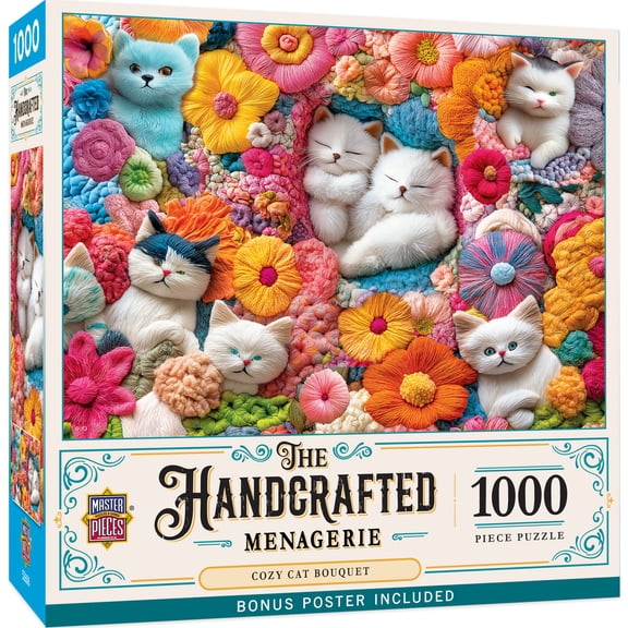 MasterPieces Handcrafted Menagerie - Cozy Cat Boutique 1000 Piece Jigsaw Puzzle - Fun for Adults