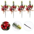 Qiysamall 8pcs Berry Stems Pine Branch Christmas Artificial Pine Cones