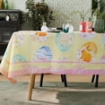 thumbnail image 5 of Virtumob Easter Tablecloth Rectangle 60 x 120 inch Colorful Egg with Happy Easter Bunny, Spring Floral Decorative Easter Table Cloth, Yellow Oblong/Rectangle, 5 of 5