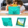thumbnail image 5 of KOMI Kids Case for iPad 6th 5th Gen 2018 2017/iPad Pro 9.7/iPad Air 9.7-inch - Screen Protector Included - Butterfly Kickstand - Child Friendly EVA Foam Shockproof Cover Case with Shoulder Strap Green, 5 of 5