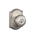 thumbnail image 3 of SCHLAGE F51A Georgian with Camelot Rose Keyed Entry Lock C Keyway with 16211 Latch 10063 Strike Matte Black Finish, 3 of 7