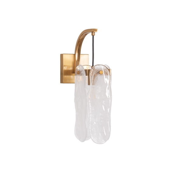 Craftmade - Angela 1 Light 16.63 in. Satin Brass Finish Wall Sconce with White Art Glass