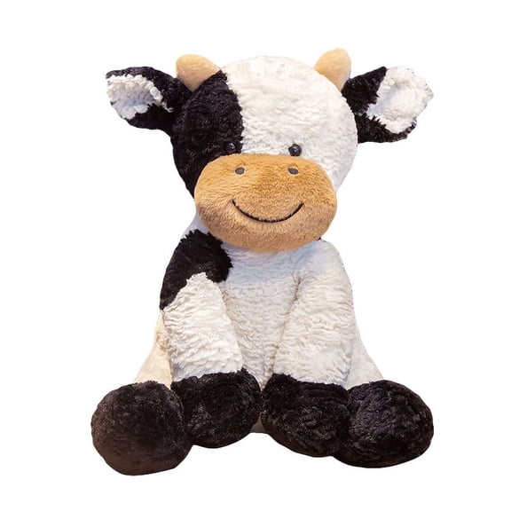 Cute Fluffy Cow Plush Toy, Soft Stuffed Farm Animal Doll, Adorable Cuddle Buddy for Kids & Adults, Kawaii Home Decor & Gift