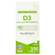 Rite Aid Free From Sublingual Vitamin D3, 125mcg - 100 ct