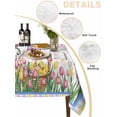 thumbnail image 5 of Spring Easter Suqare Tablecloth - 60 x 60 Inch, Watercolor Pink Yellow Bunny Tulip Eggs Plaid Waterproof & StainResistant Tablecloth, Washable Oil-proof Table Cover for Dining/Party/Wedding/Buffet, 5 of 9