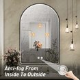 thumbnail image 4 of FTOTI 24x36 inch Arched LED Bathroom Mirror - Black Frame, Anti-Fog, Dimmable, Lighted Vanity Mirror, 4 of 7