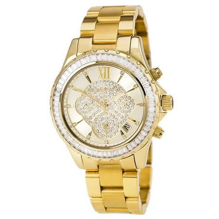 Michael Kors MK5810 Women's Crystal Gold Dial Gold Plated Steel Bracelet Glitz Chronograph Watch
