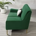 thumbnail image 5 of Tufted Loveseat Sofa, Velvet, Green, Modern Contemporary Urban Design, Living Lounge Room Hotel Lobby Hospitality, 5 of 8