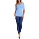thumbnail image 2 of INSPIRE CHIC Camisetas de Cuello Barco para Mujeres, de Manga Corta, Ajustadas, Suaves, T-Shirt XL Color Azul Claro, 2 of 6