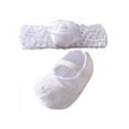 thumbnail image 4 of Baby Baptism Shoes And Headband Set Soft Sole Floral Flats And Hair Band 2 Piece Set For Infant Baby Girls, 4 of 4