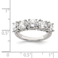 thumbnail image 2 of Solid 925 Sterling Silver Five Stone CZ Cubic Zirconia Anniversary Ring Band Size 6, 2 of 3
