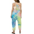 thumbnail image 4 of Gelikeya Girls Summer Casual Jumpsuits Size 13-14 Years Tie Dye Printed Casual Summer Cute Clothes Sleeveless V Neck Rompers Spaghetti Strap Outfits with Pockets (Teens, Light Green), 4 of 5