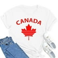 thumbnail image 4 of Wangmeiwg Womens Canada Shirts Canada Day Flag Short Sleeve Maple Leaf Tee Top Womens Summer Shirt, 4 of 4