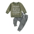 thumbnail image 2 of Elippeo Baby Boy 1st Birthday Outfits 6 12 18 Months Tree Letter Print Long Sleeve Crew Neck Pullover with Solid Color Pants 2Pcs Outfits, 2 of 9
