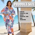 thumbnail image 5 of XYZCANDO Hawaii Leaves Kaftan Dresses for Women Plus Size Swimsuit Cover up Batwing Sleeve Beach Cover Ups Hawaiian Dress Loungewear Beach Robe Resort Wear Cruise Outfits, 5 of 7