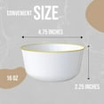 thumbnail image 2 of Crown Display White Gold Rim Plastic Bowls 16 Oz 30 Count | Heavy Duty Disposable Soup Bowls, 2 of 7