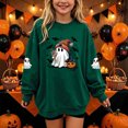 thumbnail image 2 of akafmk Girls Halloween Sweatshirt Oversized Crewneck Sweatshirts Long Sleeve Pullover Tops Graphic Hoodies Cute Fall Winter Clothes, Size 9-10 Years, 2 of 7