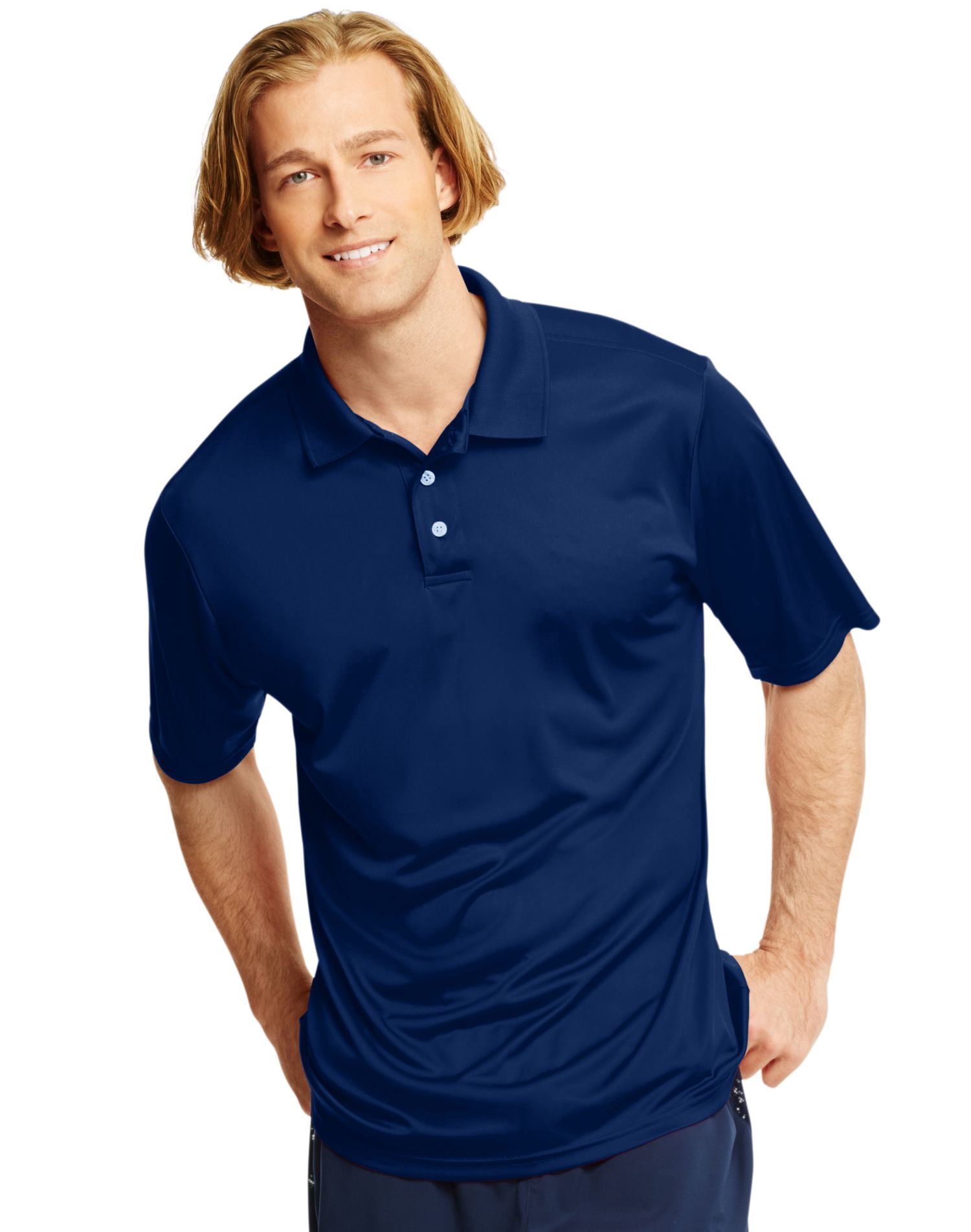 Hanes Cool DRI Men`s Sportshirt, 2XL, Navy
