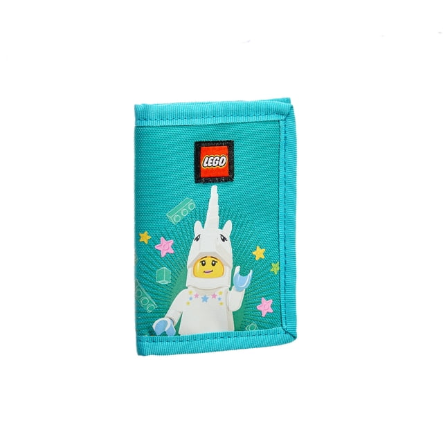 LEGO Trifold Wallet, Kids Unisex Wallet for Boys and Girls, with Clear ID Window, Card and Cash Pockets and Secure Hook and Loop Closure, Unicorn Girl