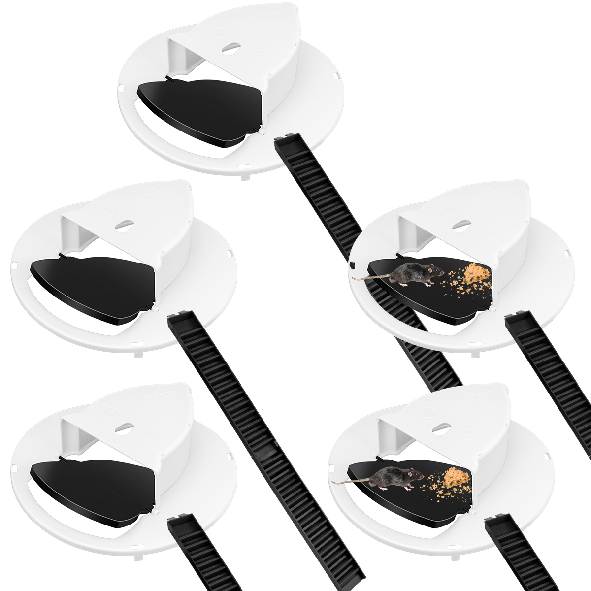 Mouse Bucket Trap, 5 Pack Mouse Automatic Trap Bucket Flip Lid, Humane