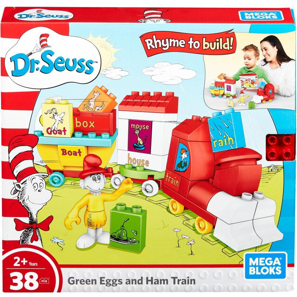 Mega Bloks Dr Seuss Green Eggs and Ham Train Toys Kids Gift New In Box! 