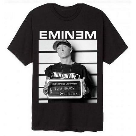 Eminem Line Up T-Shirt Arrest Mugshot Slim Shady Band Rapper Adult Tee