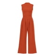 thumbnail image 1 of Enterizo de Una Pieza PRETTYGARDEN Sin Mangas Cuello Simulado Rojo Ladrillo Talla L, 1 of 8