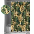thumbnail image 4 of Beige Green Leaves Waterproof Fabric Shower Curtain, Farmhouse Vintage Botanical Shower Curtain for Bathroom Curtains Bathtubs Hotel Washable Shower Curtains with 12 Hooks Standard 60x72, 4 of 6